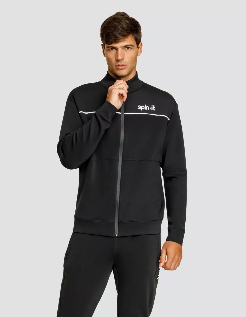 EURO MOCK NECK ZIP FRONT JACKET - ONYX BLACK