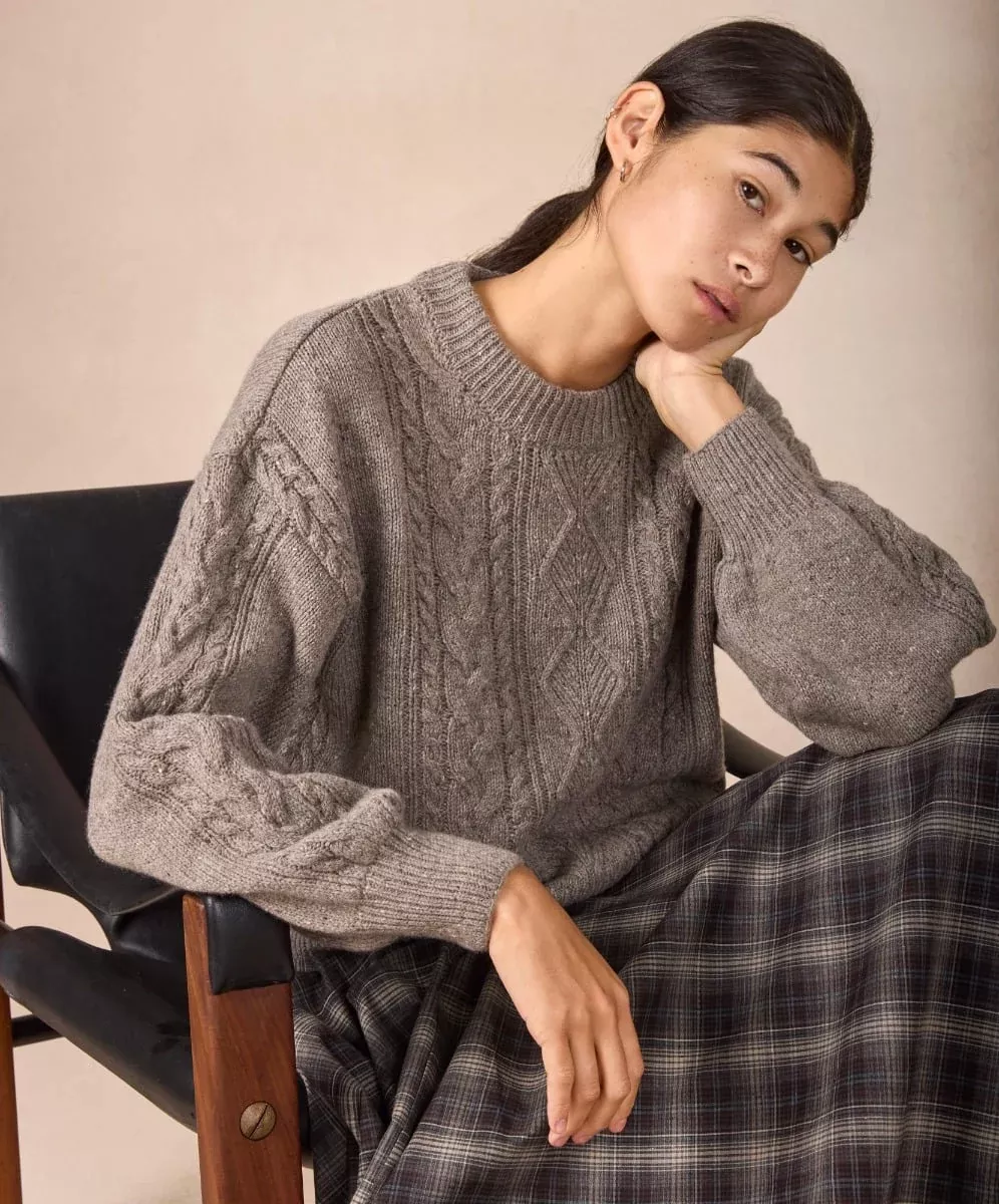 Eva Cable Knit Crew Neck Rocky Ground