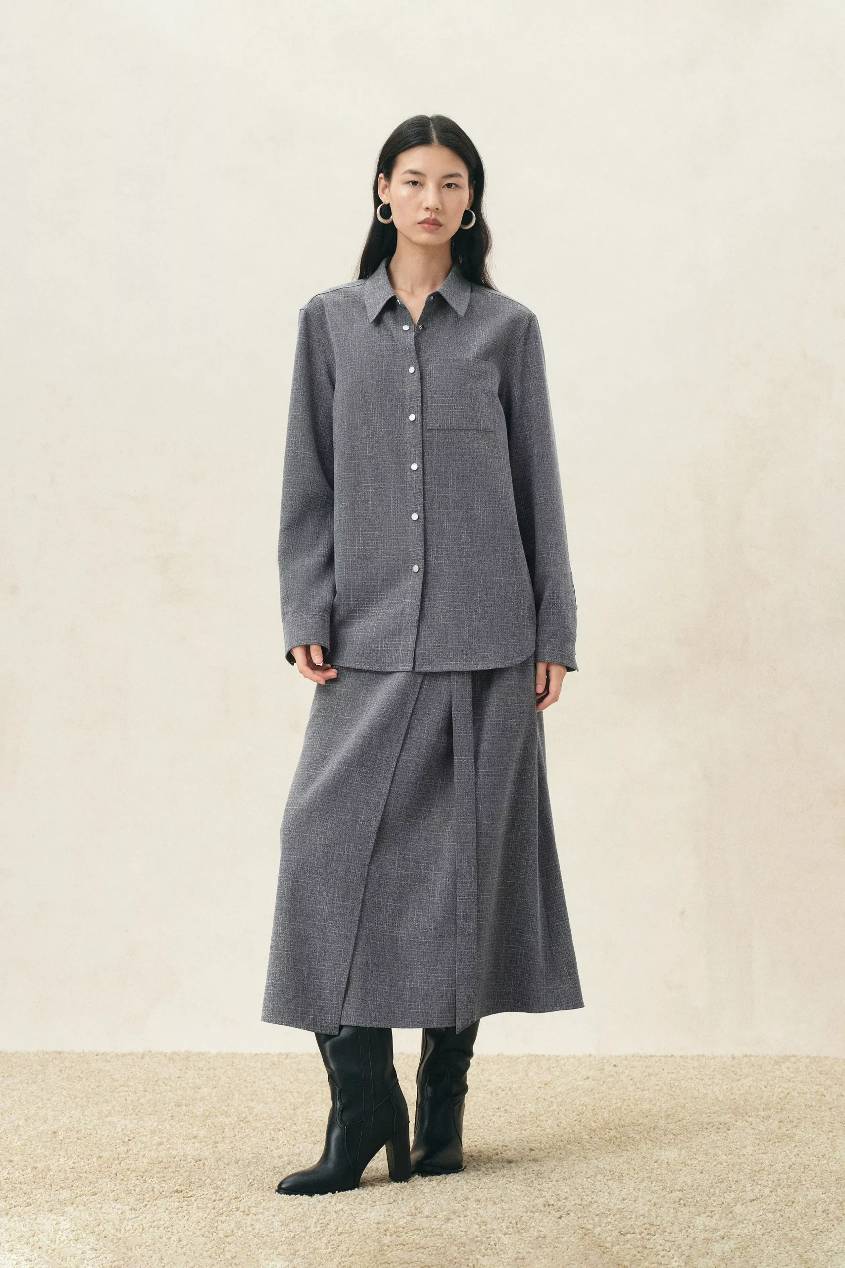 Evelyn Buckled Oversized Shirt