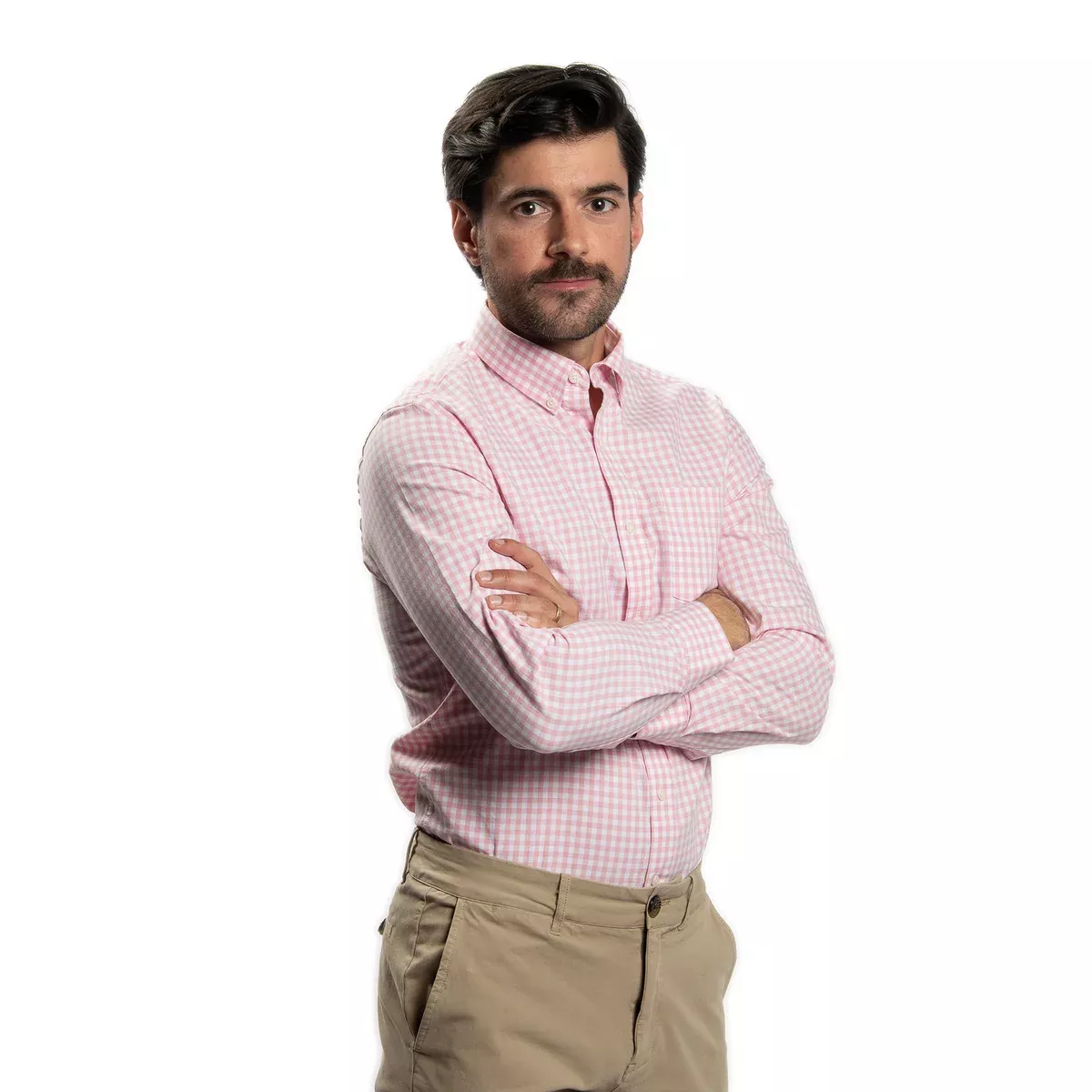 Everyday Stretch Oxford Standard Fit -Pink Gingham