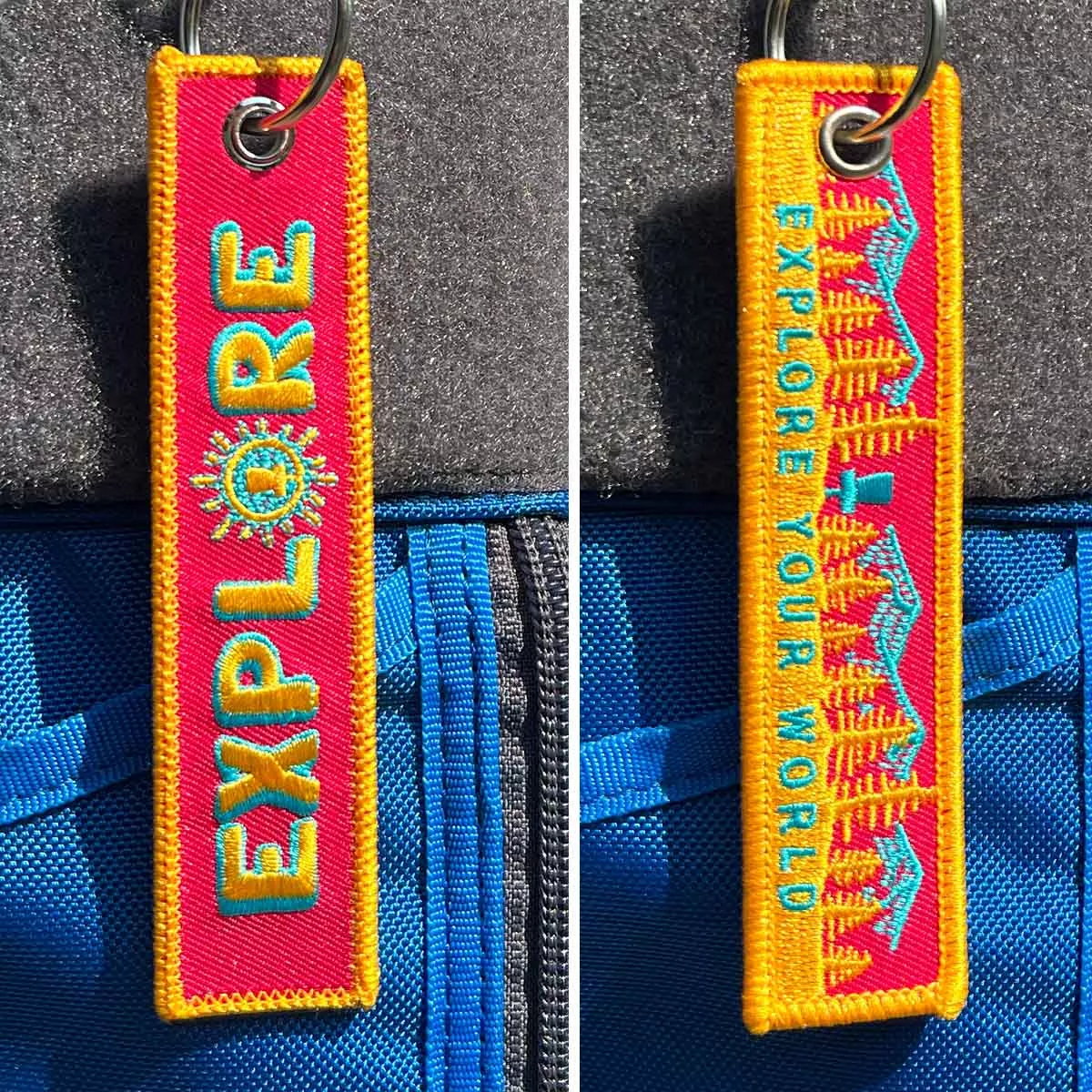 Explore Your World Disc Golf Fabric Keychain