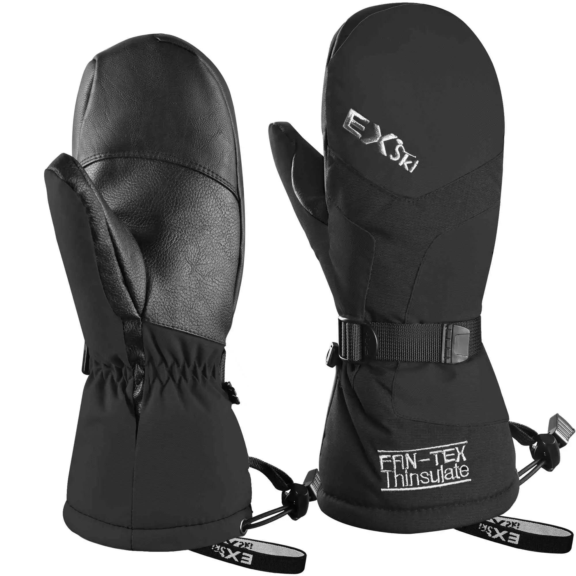 EXSKI Waterproof Ski Mittens for Men and Women