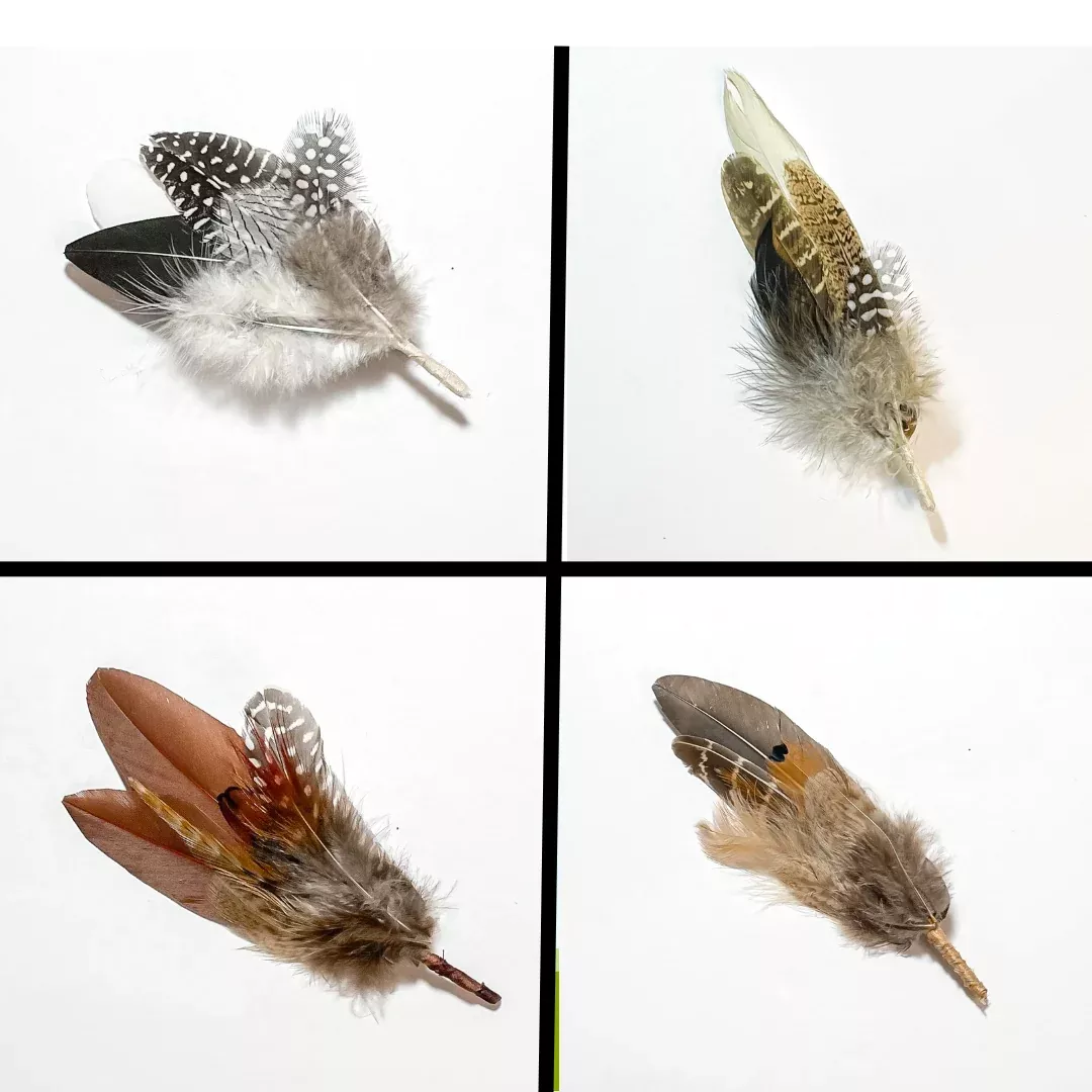 Feather Boutonniere Hat Pin, HatBand Pin Sampler FEB