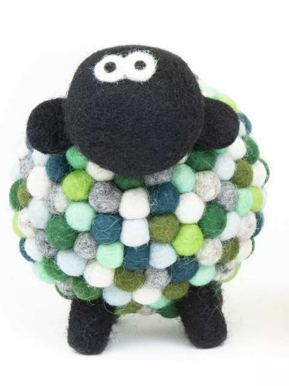Felt Sheep Collectible Green - Medium