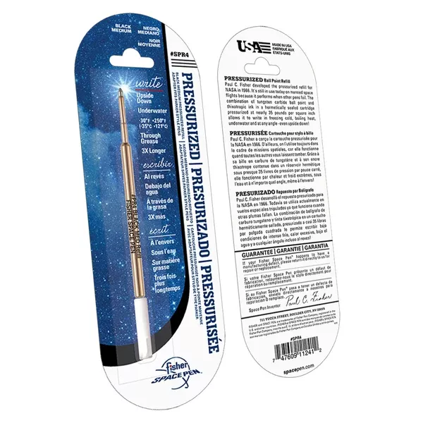 Fisher Space Pen Pressurized Ballpoint Ink Refill, Medium Point, #SPR4