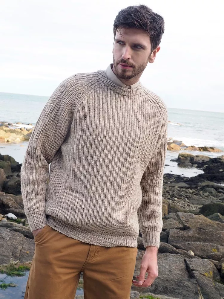 Fisherman Rib Crew Oatmeal Fleck