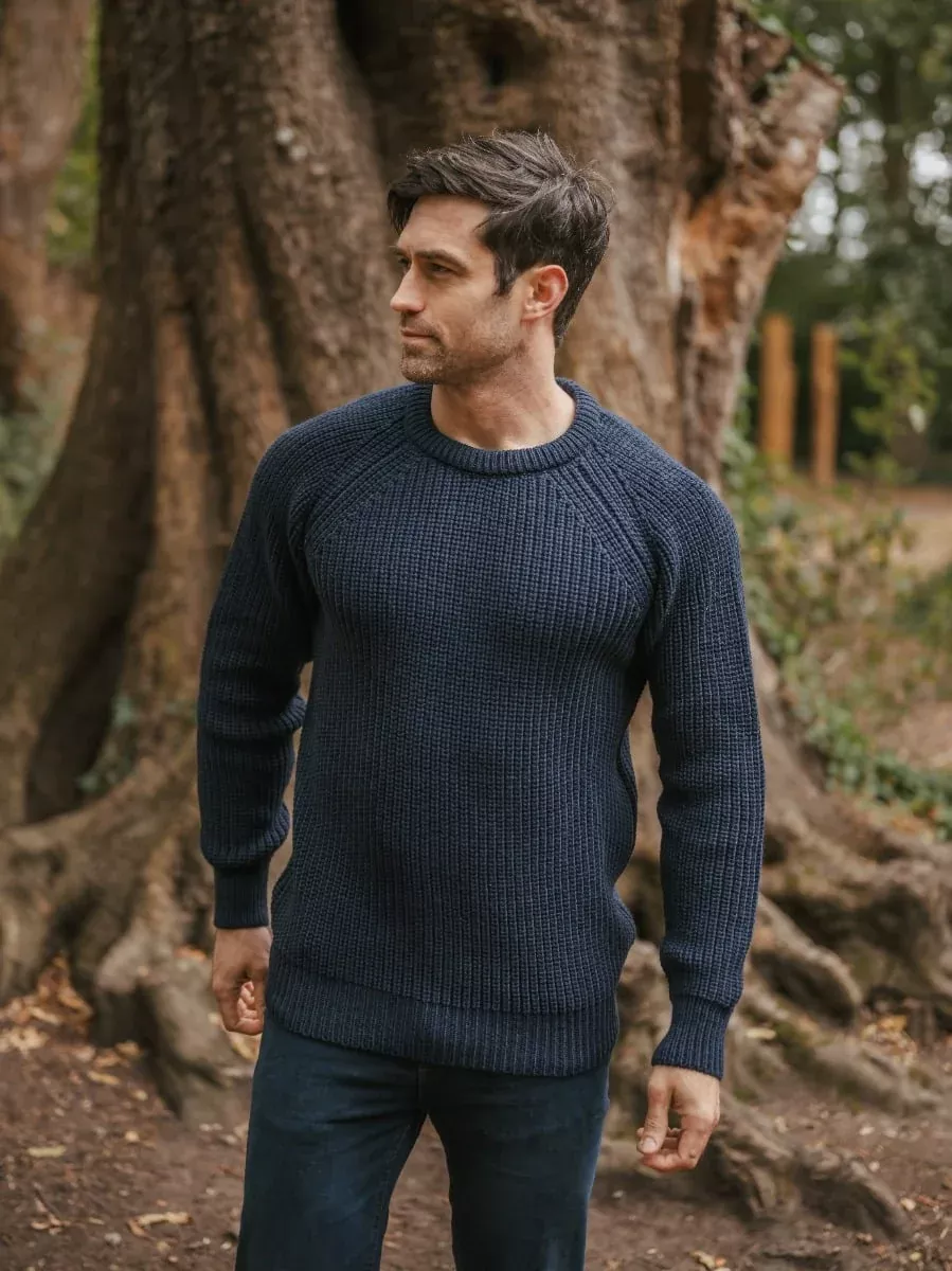 Fisherman Rib Sweater Navy