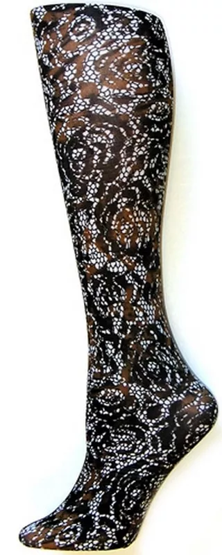 Floral Lace BrownTrouser Socks