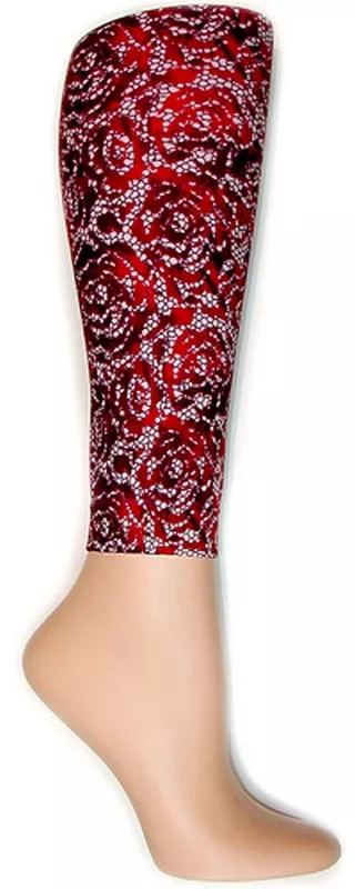 Floral Lace RED Footless Tights