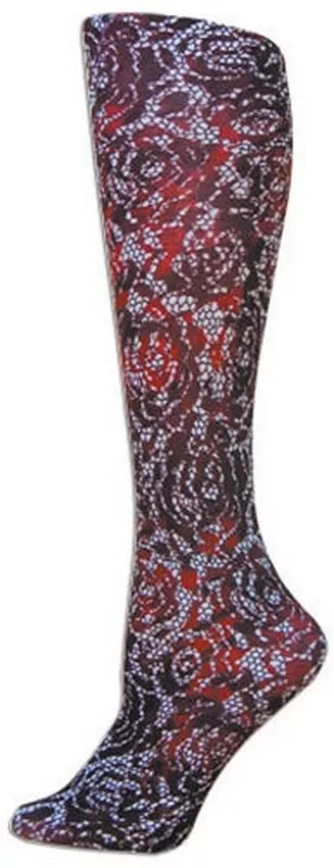 Floral Lace RED Trouser Socks