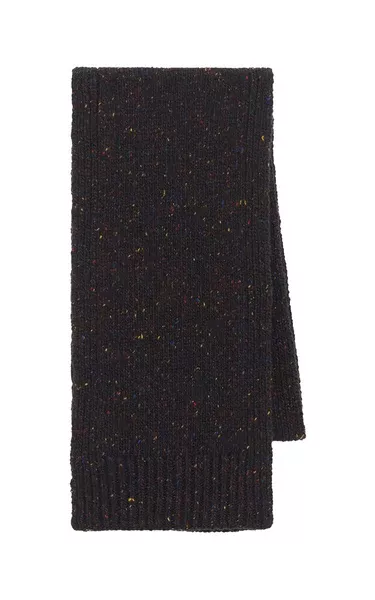 Fokestone Knit Scarf in Charcoal Multi Speckled Aran Cashmere