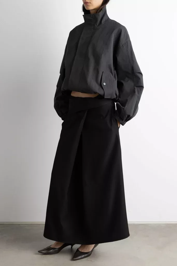 FOLDOVER DETAIL MAXI SKIRT