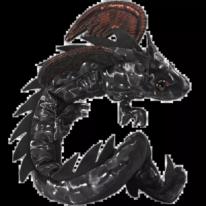 Folkmanis Midnight Dragon Wristlet Finger Puppet