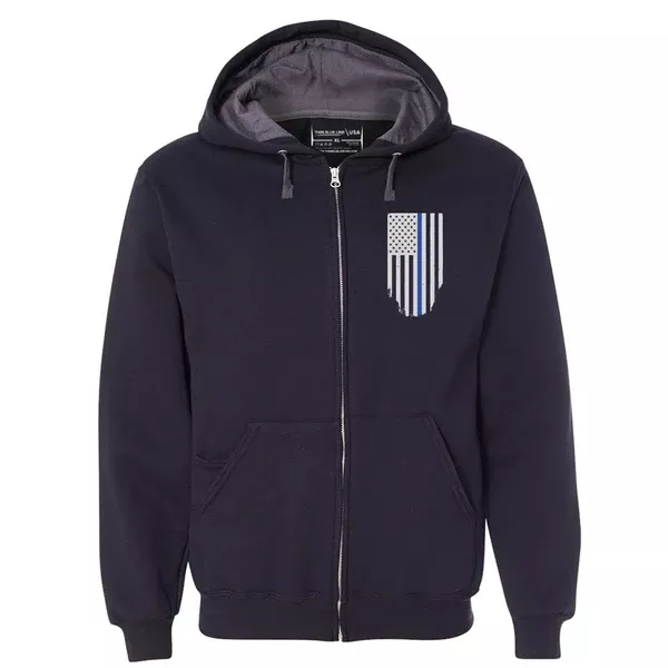 Full Zip - Honor/Respect Thin Blue Line American Flag - Unisex