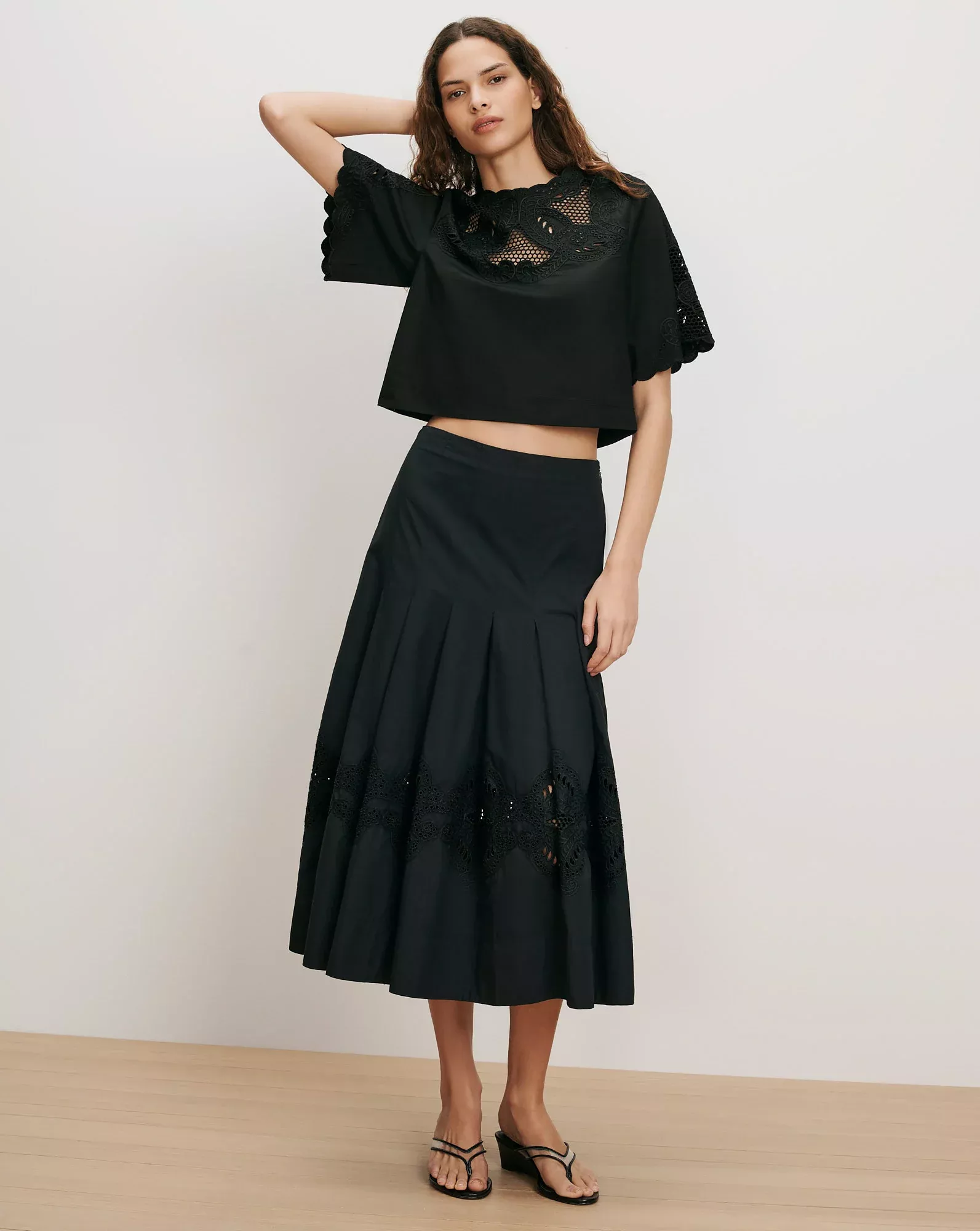 Fynnley Embroidered Midi Skirt