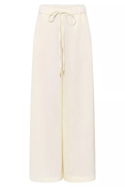Gelos Wide-leg Pant in Ivory Alpaca Wool