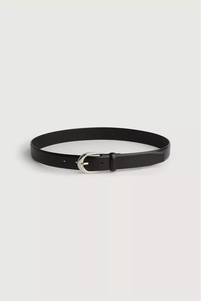 GENUINE LEATHER BRUSHED METAL BELT