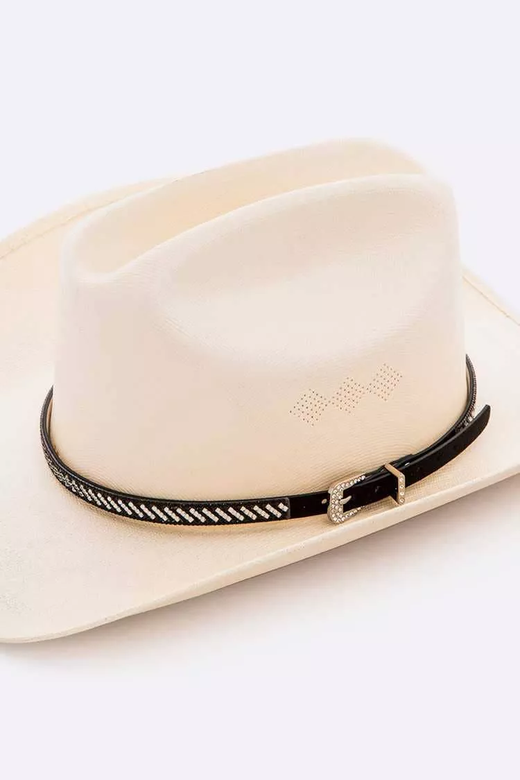 Genuine Leather Western Rhinestone Hat Band