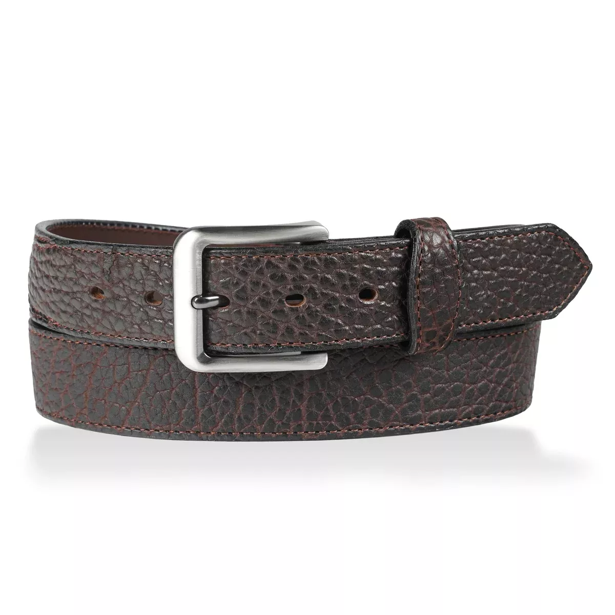 Gingerich Men's Brown Shrunken Bison Leather Belt Style 8245-14