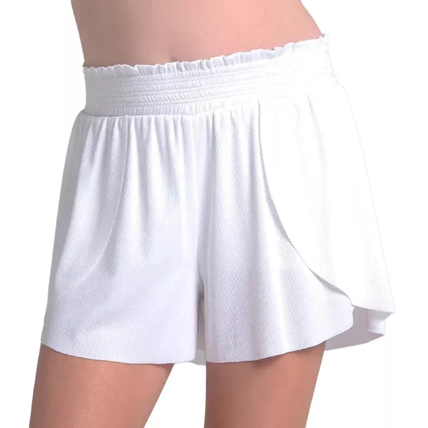 Girls' Crossover Flounce Tennis Short White