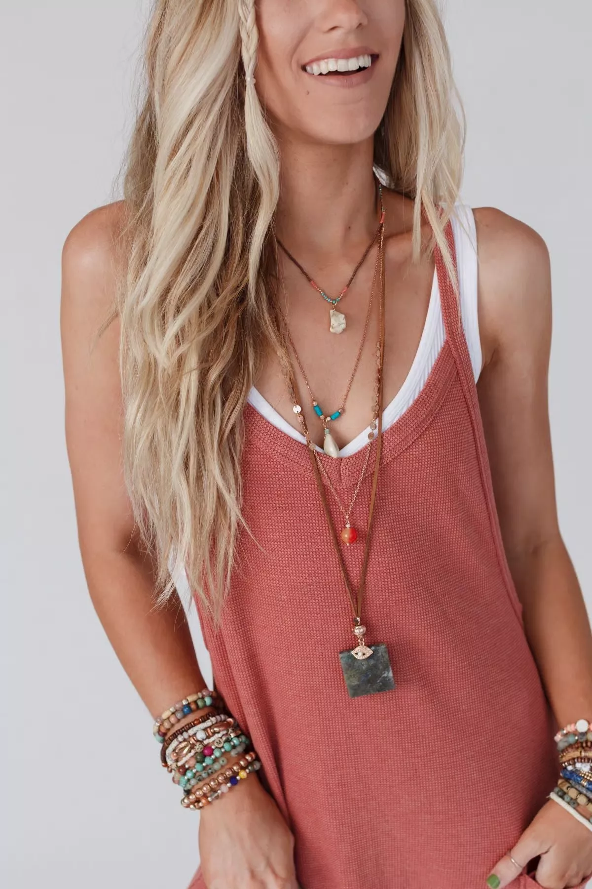 Giselle Stone and Shell Boho Necklace