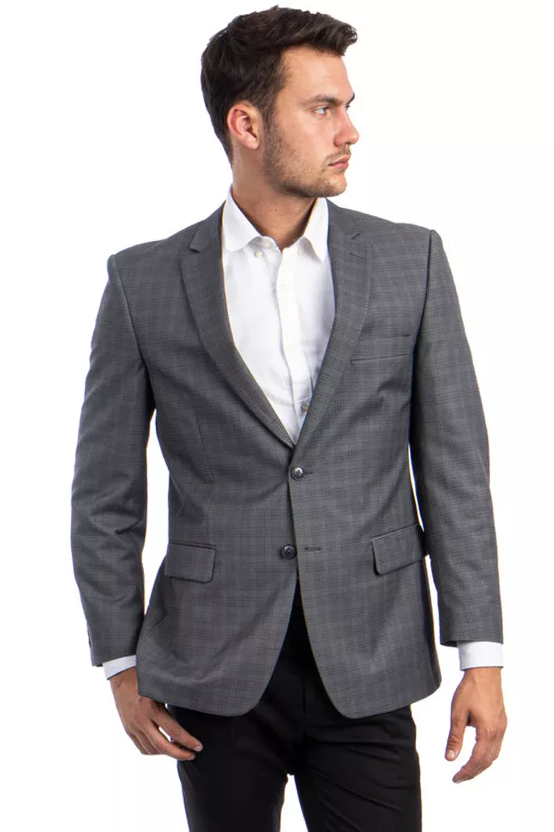 Glen Plaid Sport Coat for Men - Dark Green, Regular Fit, Two Button