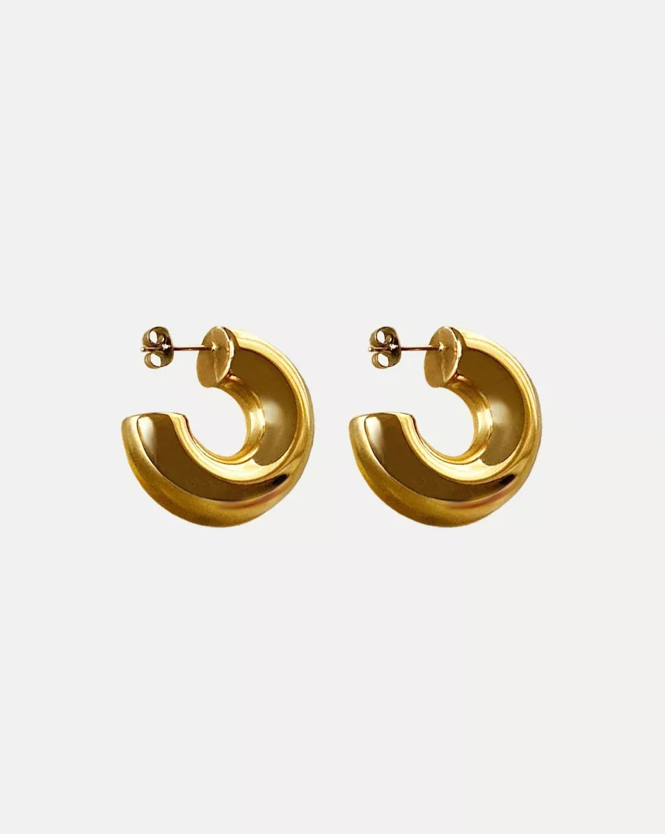 Gold Juliet Chubby Hoop Earrings