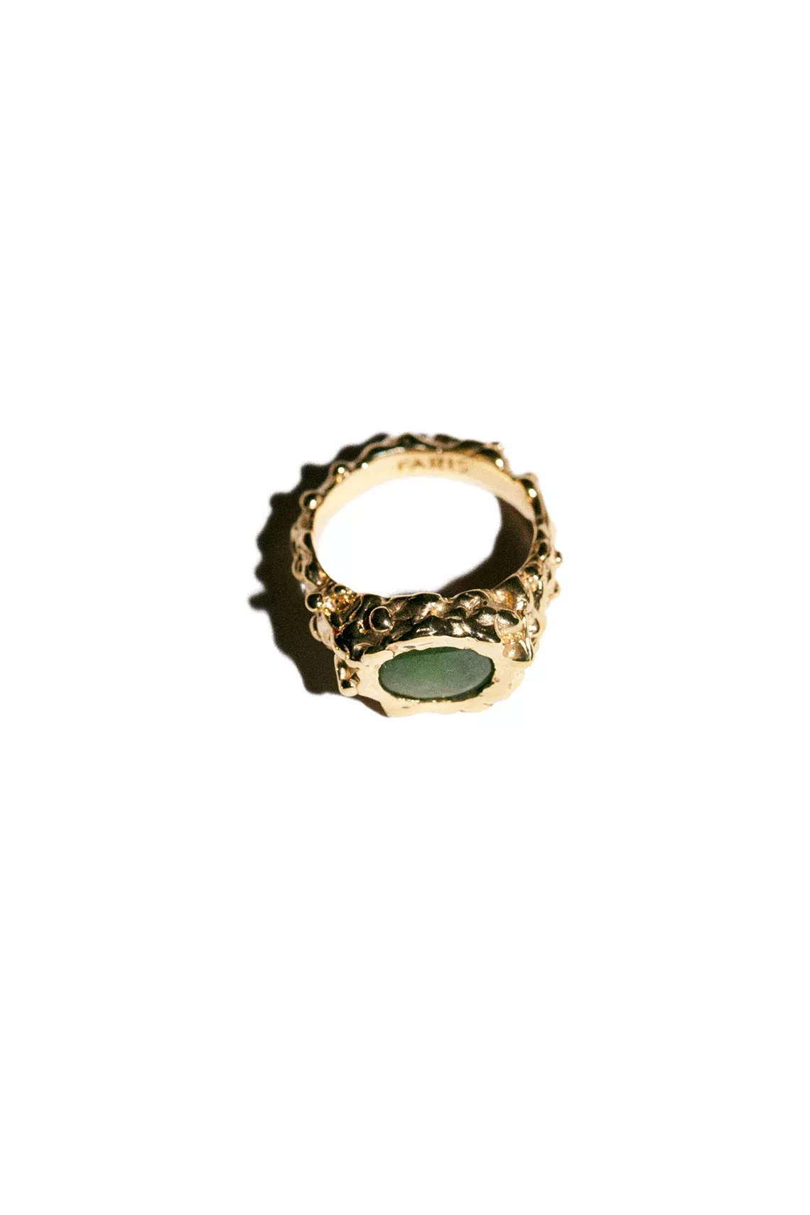 Gold Plated Bronze Roca Eye with Jade