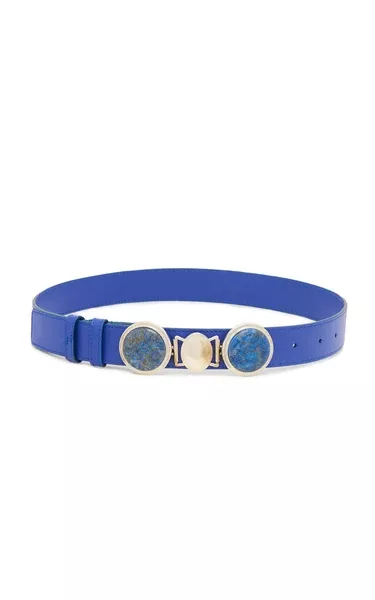 Grange Stone Belt in Navy Leather