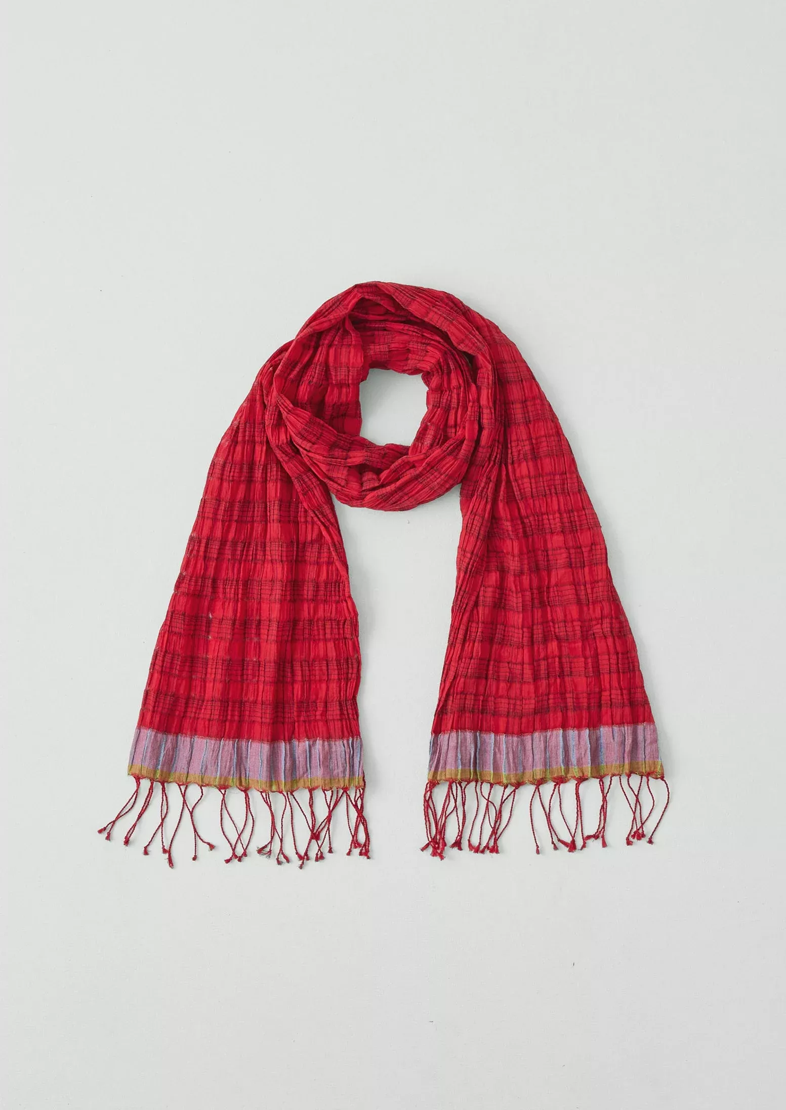 Graph Paper Check Gauzy Scarf