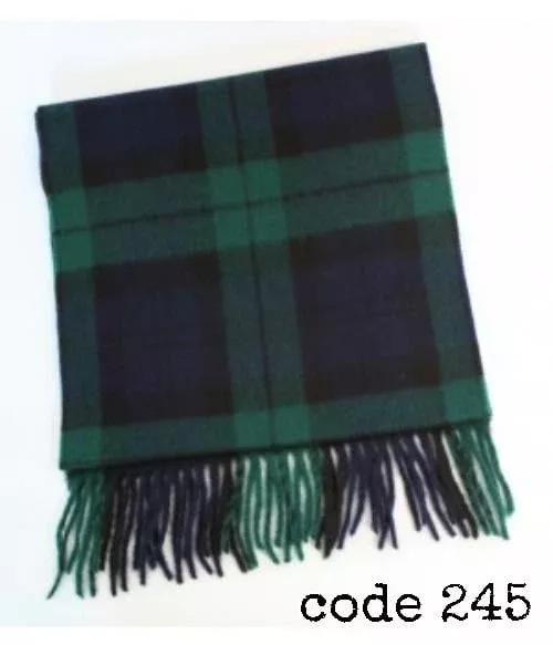 Green Tartan Lambswool Scarf