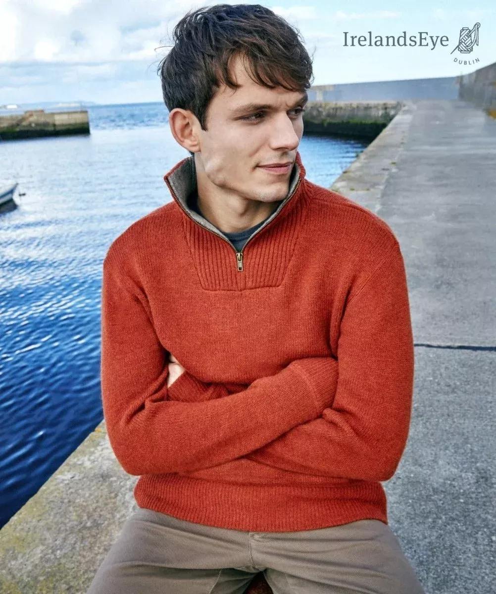 Half Zip Lambswool Sweater Russet