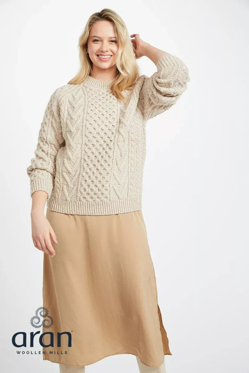 Handknit Womens Plus Size Aran Sweater