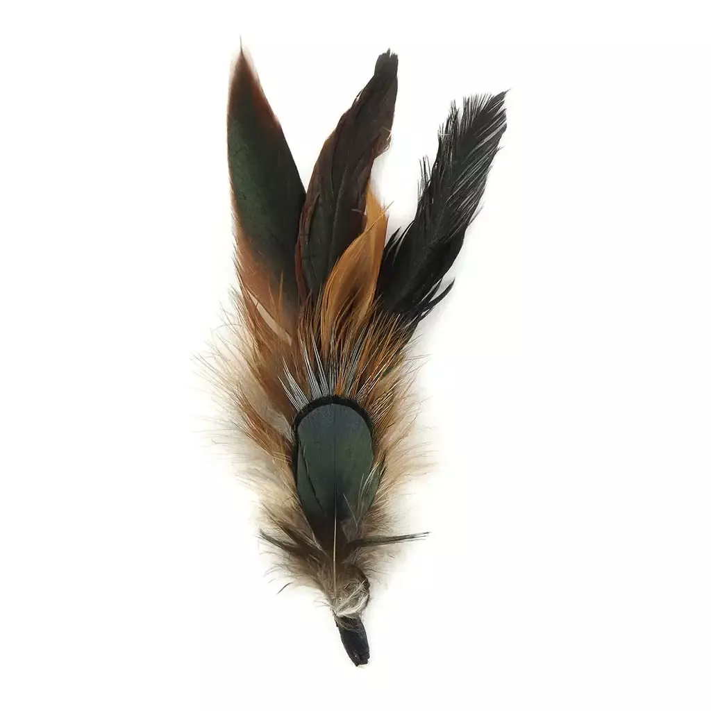 Hat Feather Trim With Rooster Schlappen - Natural