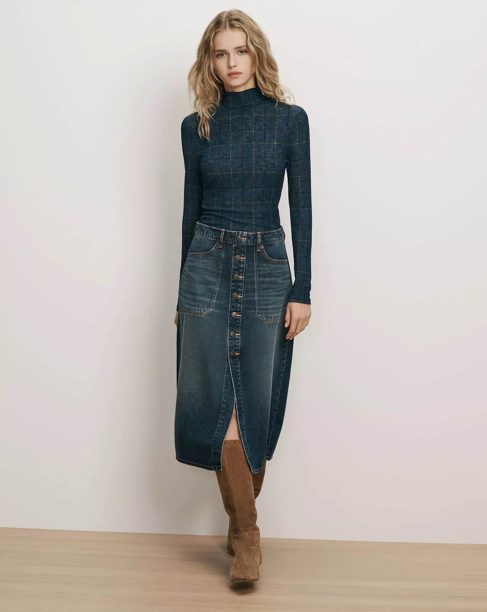 Hathaway Denim Maxi Skirt