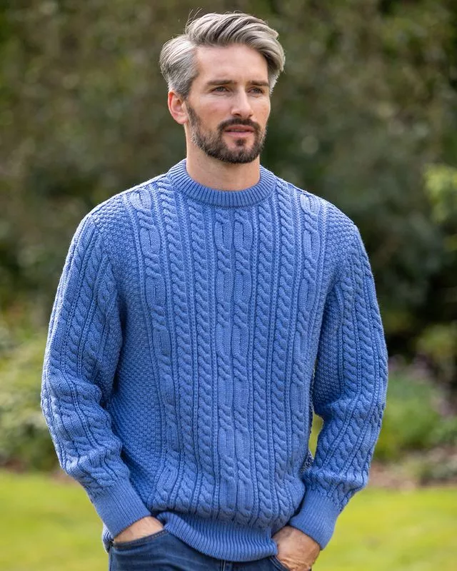Heavyweight Extra Fine Merino Wool Sweater Sky Blue
