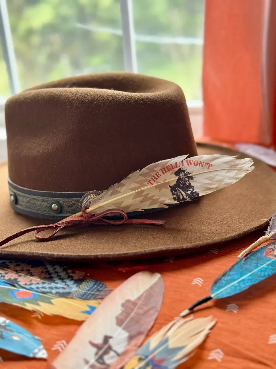 The Hell I Won't Hat Feather - Western Hat Accessory