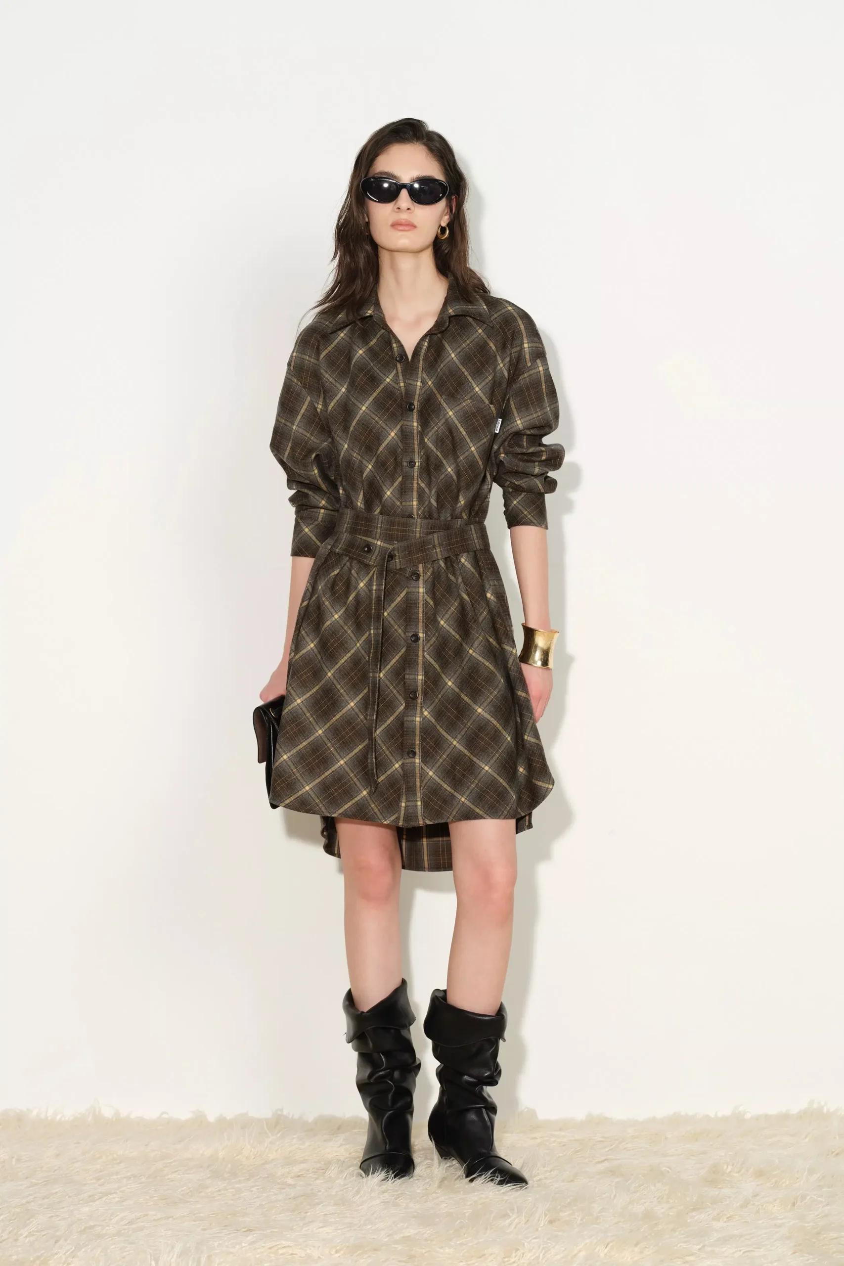 Holly Plaid Shirt Dress