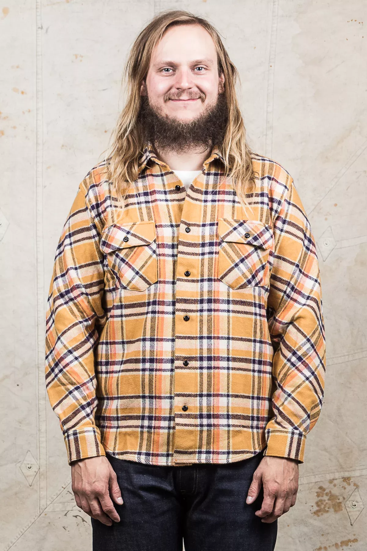 Indigofera Bryson Shirt Mustard/Navy/Pink