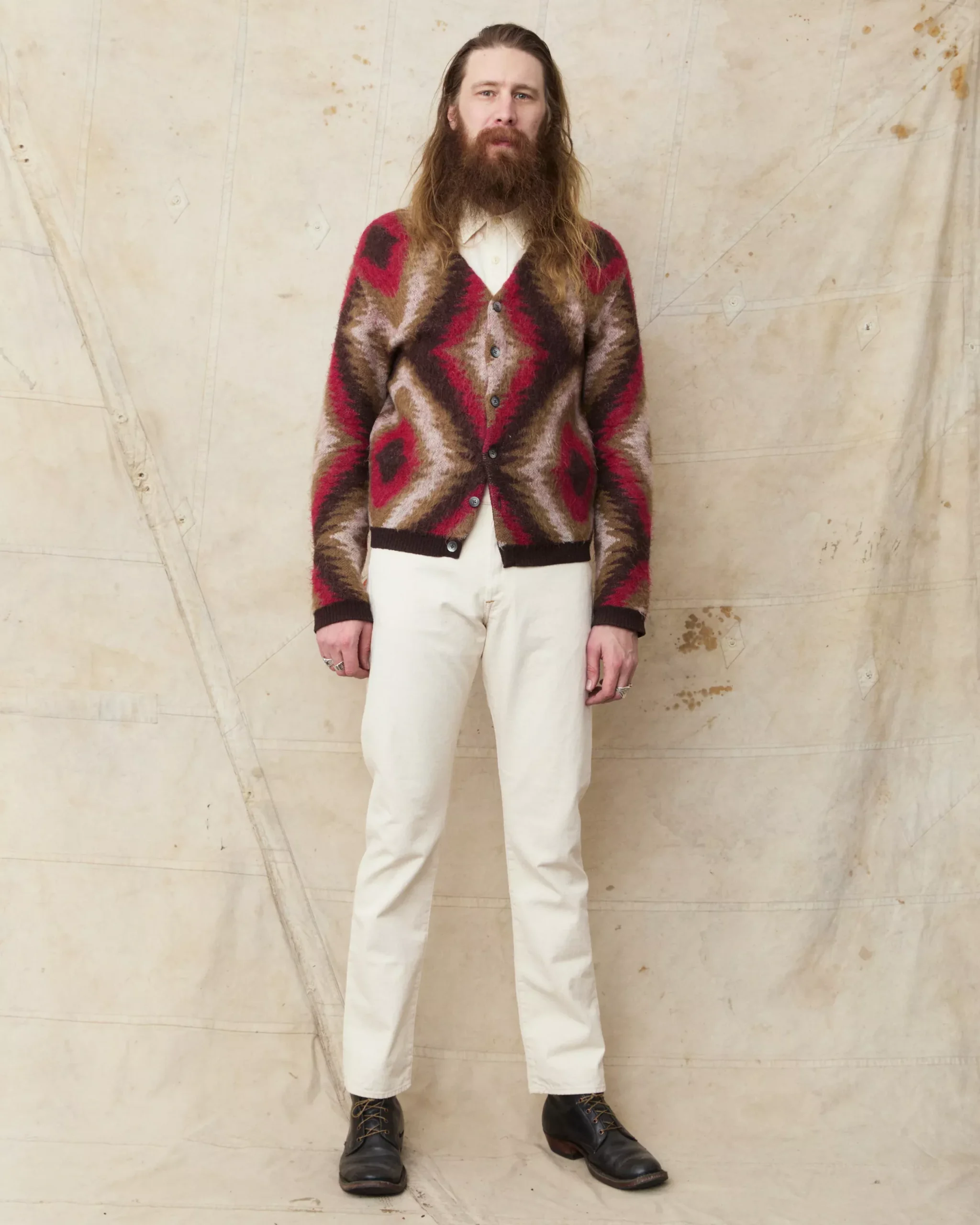 Indigofera Buck Jeans Uneven Broken Twill Ecru