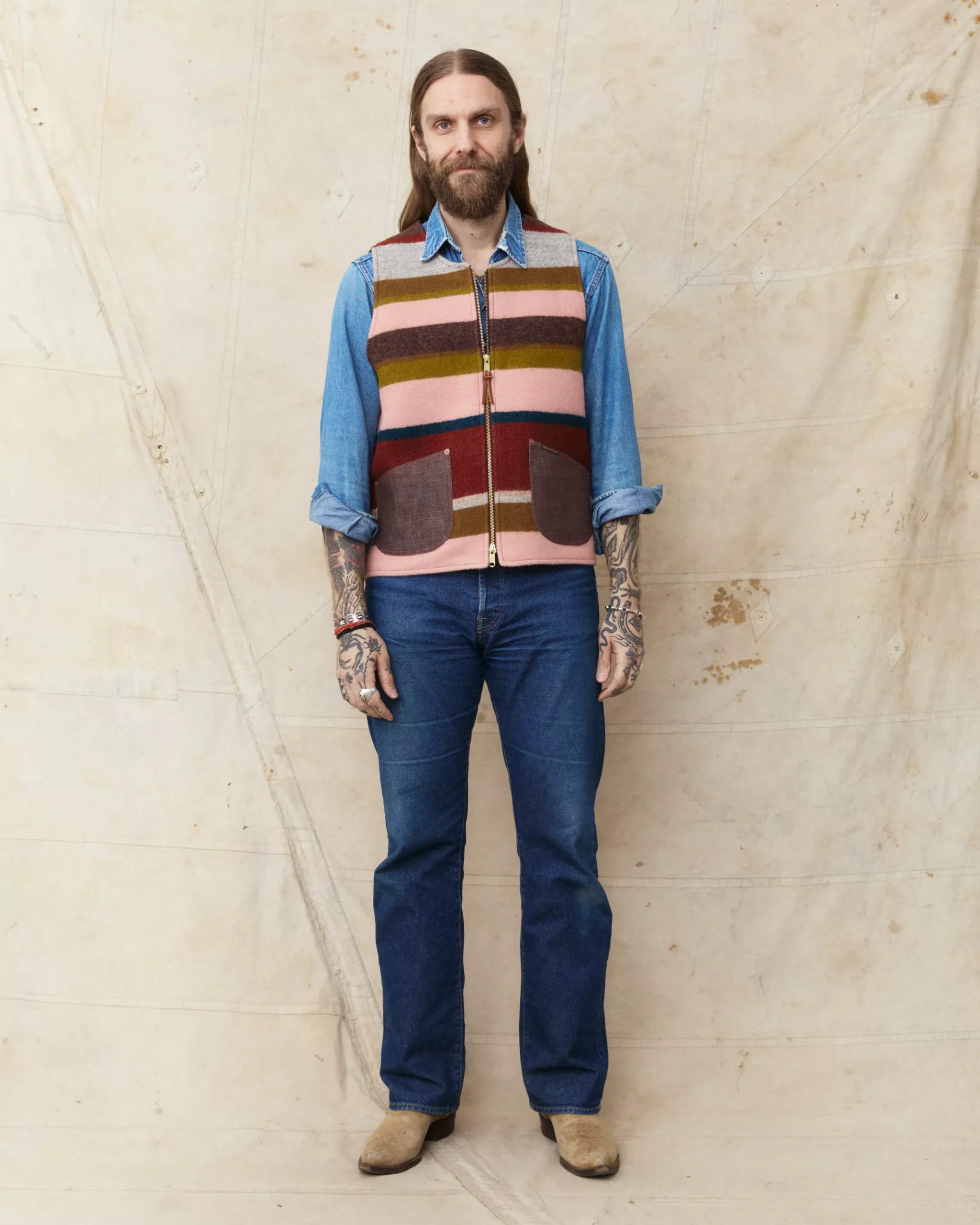 Indigofera Catskill Vest Striped Wool Blanket