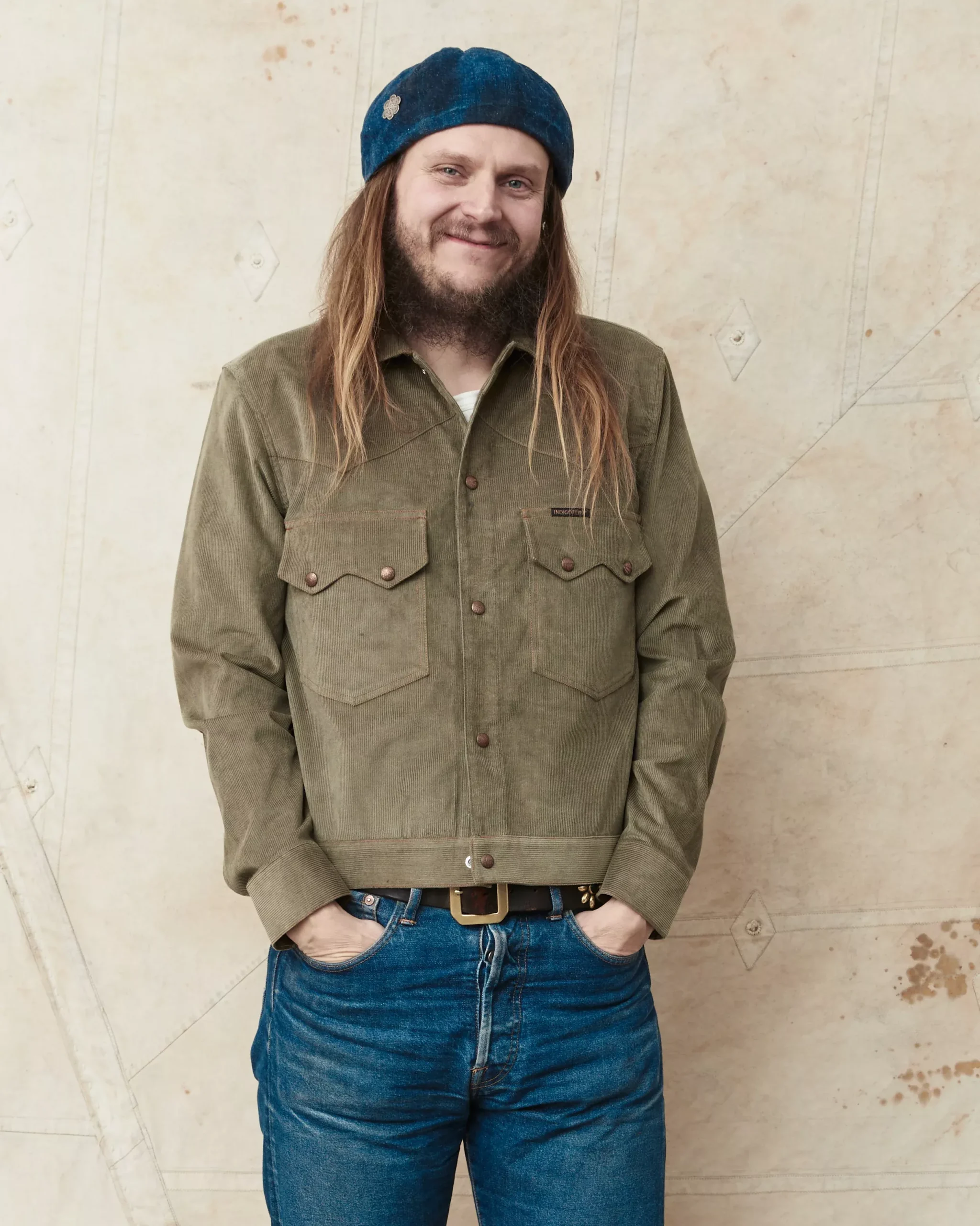Indigofera Cooper Jacket Corduroy 13W Stone Green