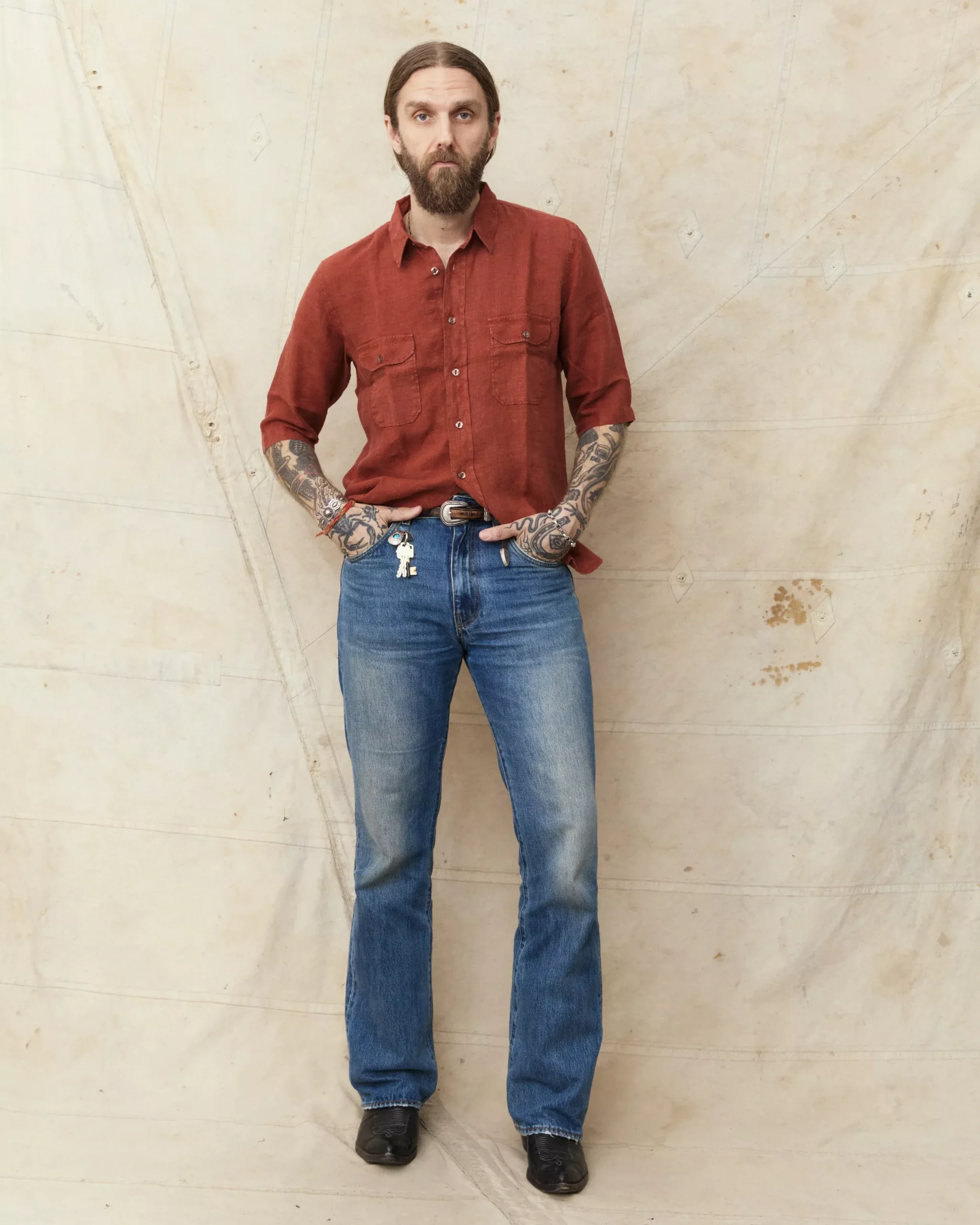 Indigofera Delray Shirt Linen Canvas Rust