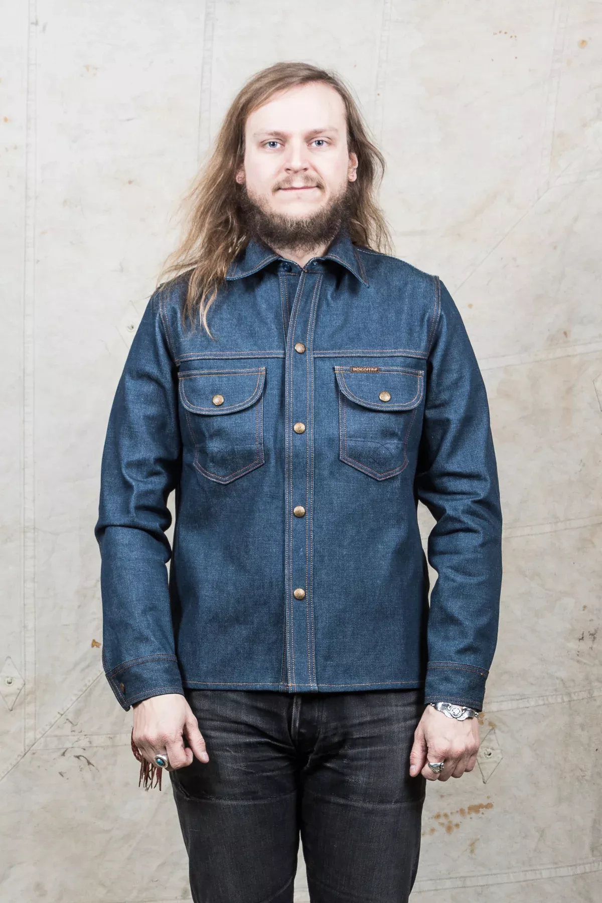 Indigofera Fargo Shirt Stampede Broken Twill