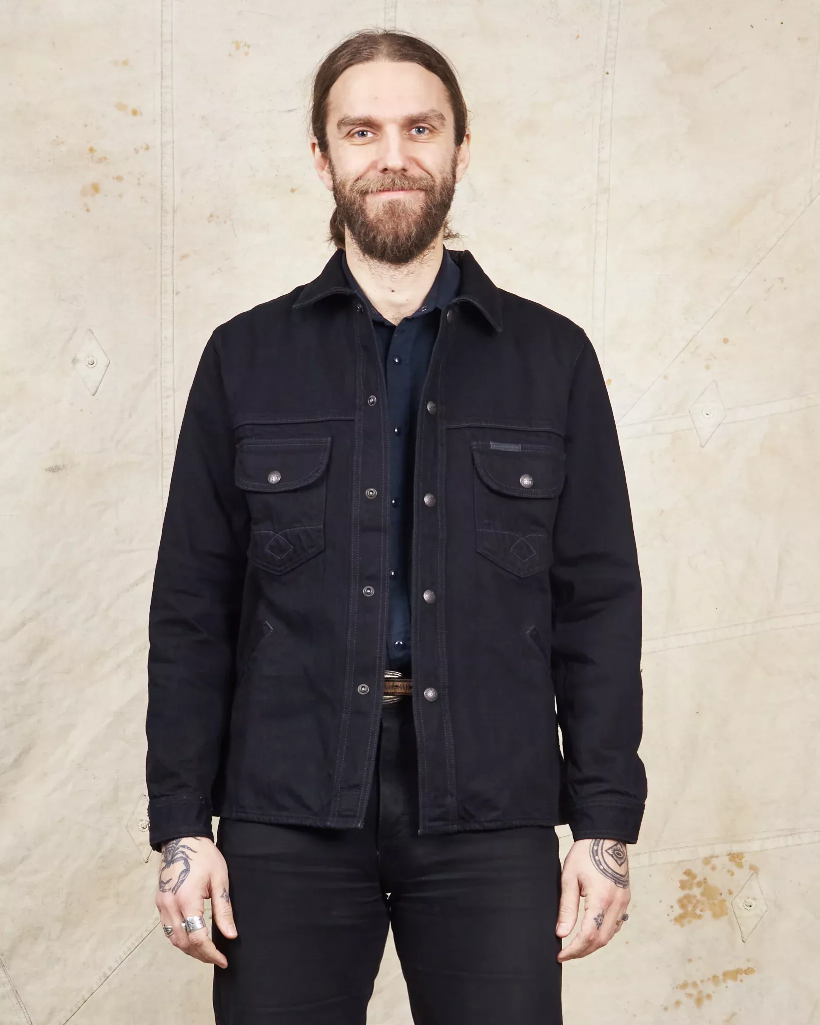 Indigofera Fargo Trucker Jacket Gunpowder Rinsed
