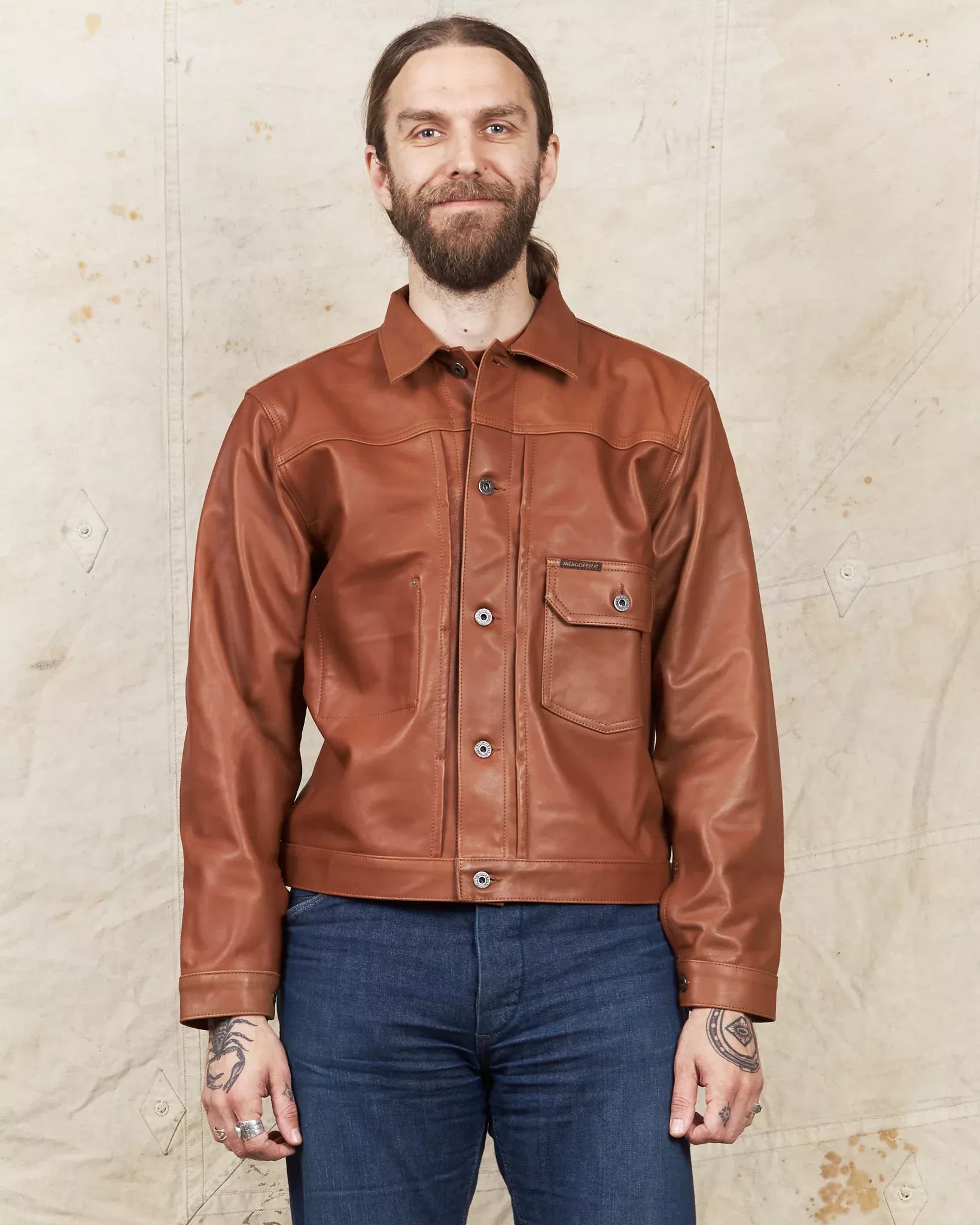 Indigofera Grant Jacket Cognac Leather
