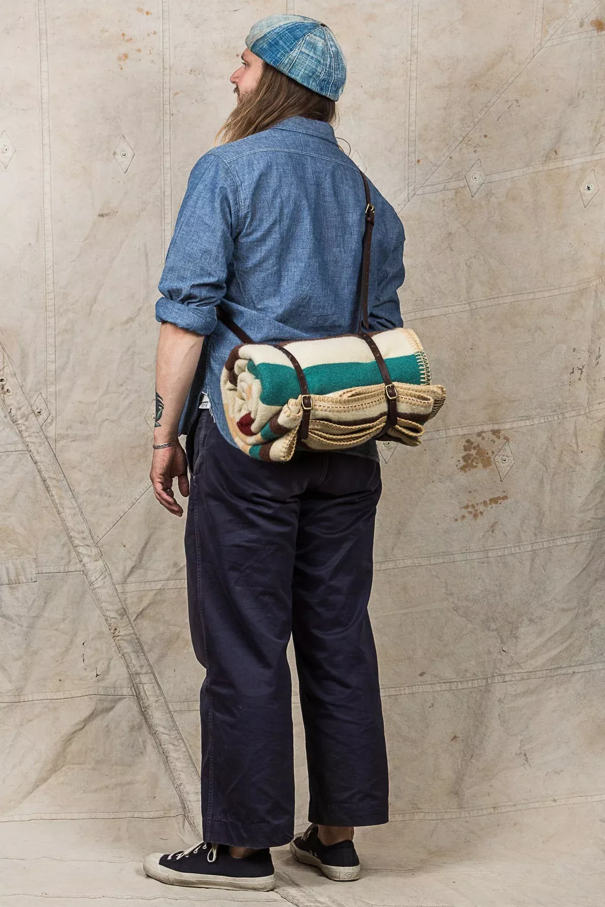 Indigofera Leather Blanket Carrier Dark Brown