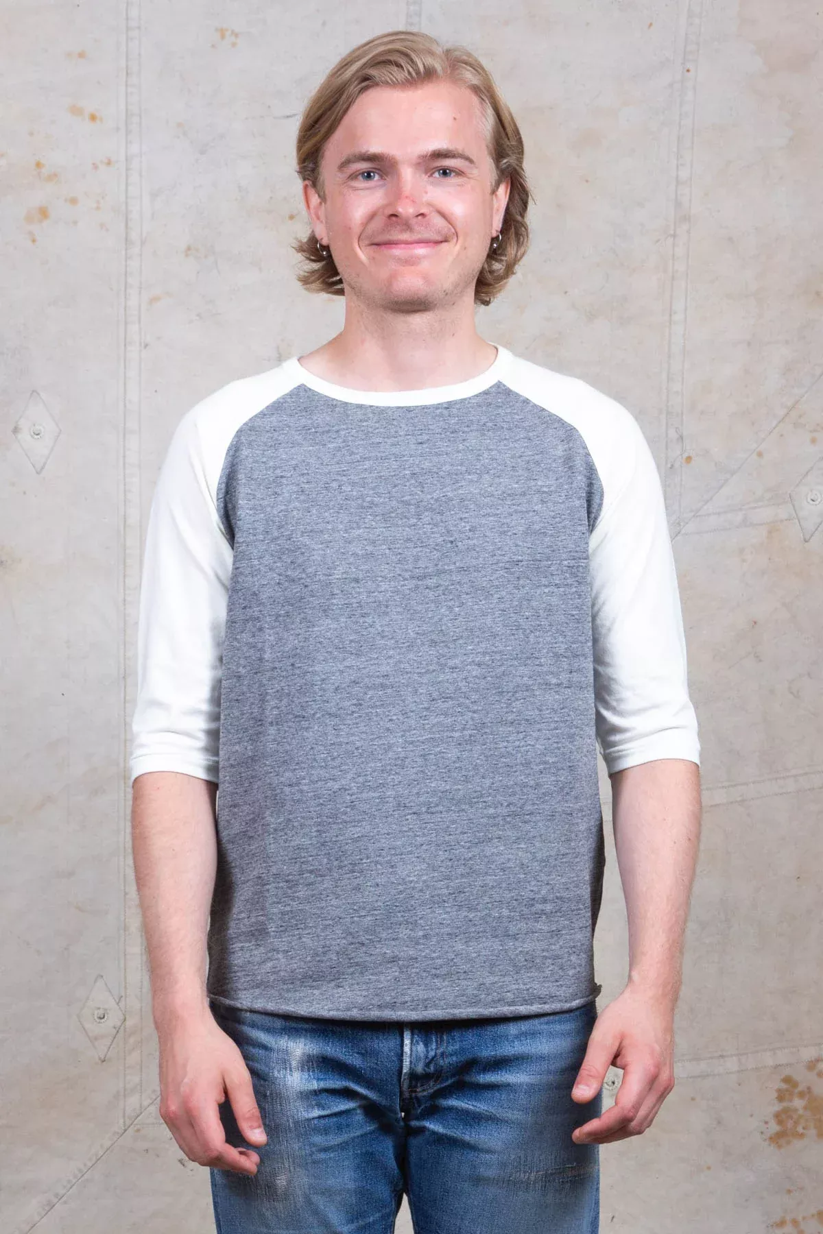Indigofera Leon Raglan Shirt Grey Melange / Cocatoo White