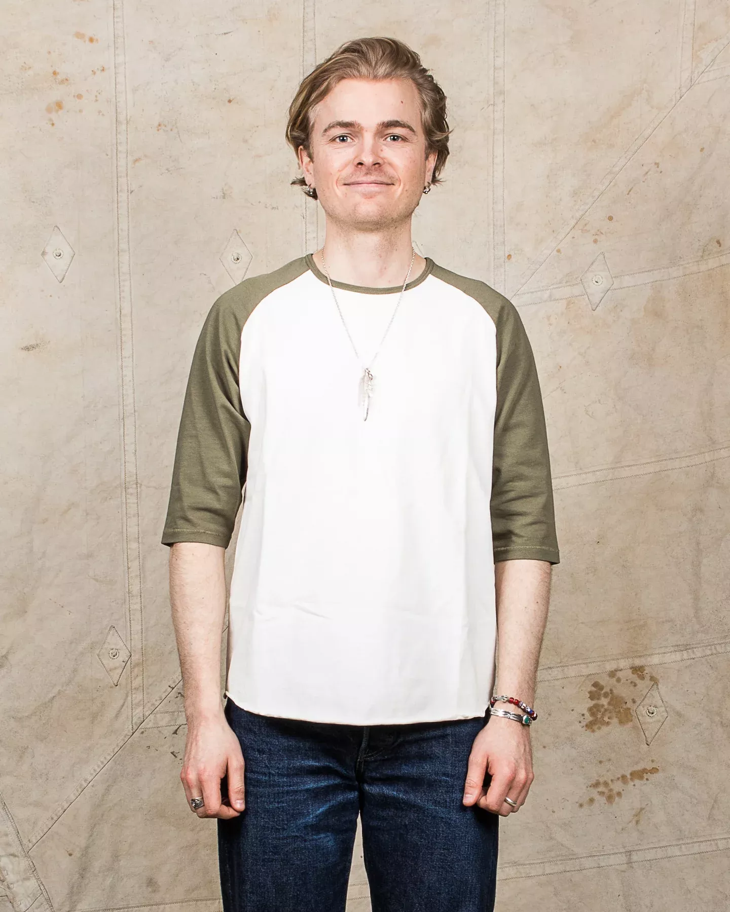 Indigofera Leon Raglan Sweater Sicilian Green / Cocatoo White