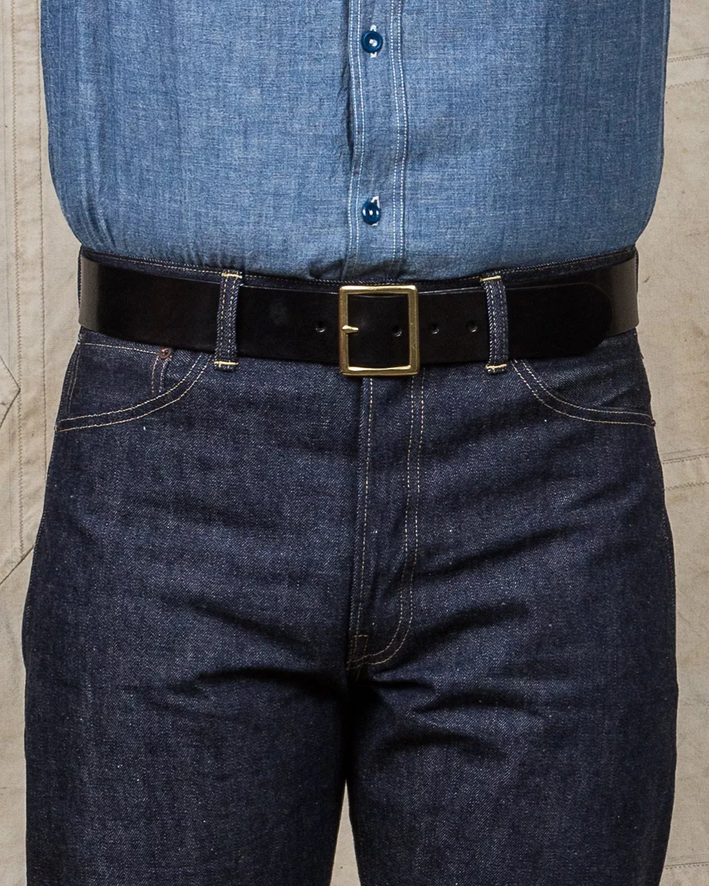 Indigofera Levon Leather Belt Black